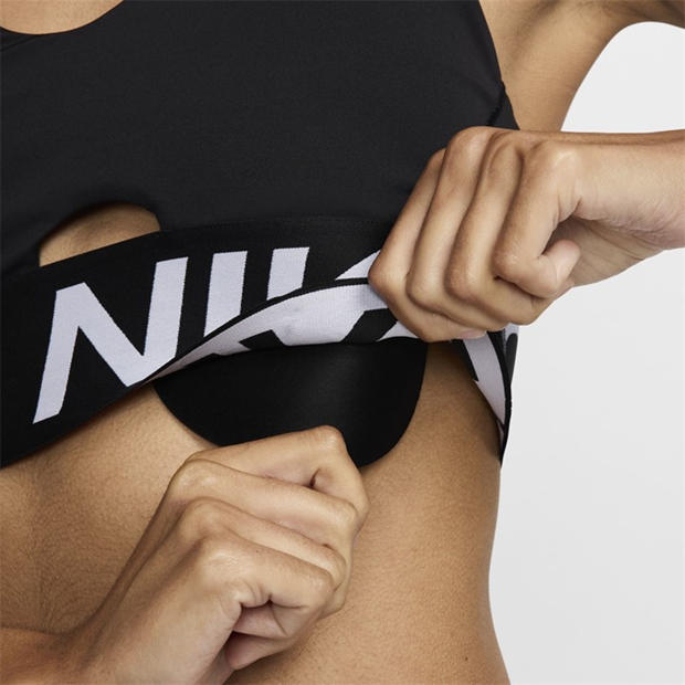 BLACK/WHITE/WHI - Nike - Women's Non Wired Medium Impact Sports Bra