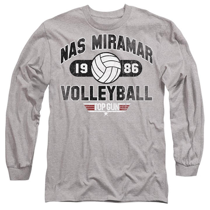 Top Gun Men's Grey Nas Miramar Volleyball Long Sleeve T-Shirt in Size 2XL, Sports Direct