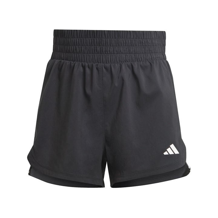 Adidas Women's Black Pacer Training 3-Stripes Woven High-Rise Shorts in Size XS, Sports Direct