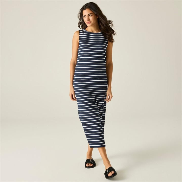Regatta Women's Nvy/Whtstrip Amorie Midi Dress in Size 8, Sports Direct