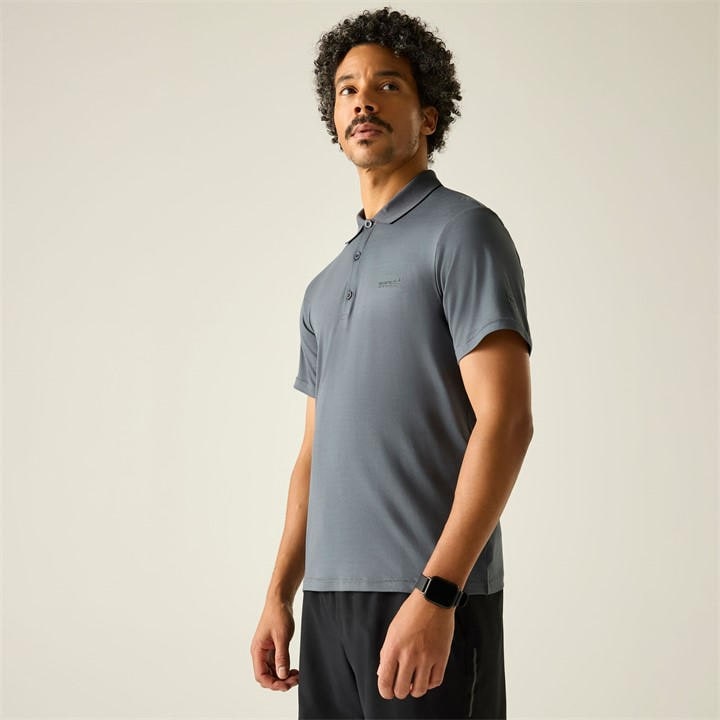 Regatta Men' Grey Maverik Stretch Upf 50+ Polo Shirt in Size S, Sports Direct