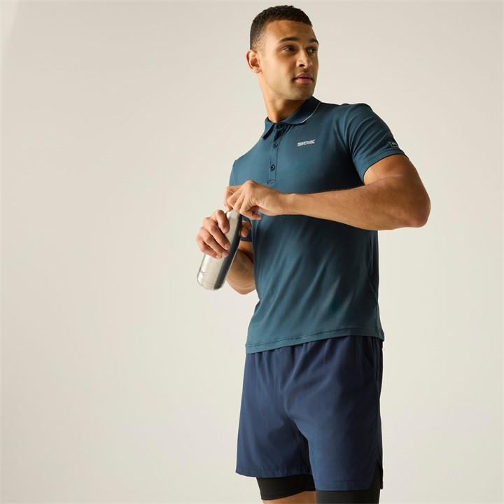 Regatta Men's Blue Maverik Stretch Upf 50+ Polo Shirt in Size 2XL, Sports Direct
