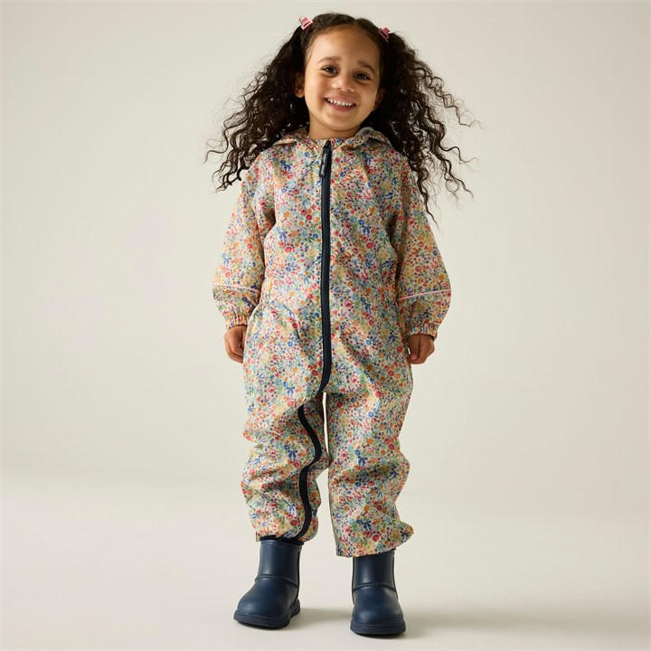Regatta  Kids Cream Harmony Ditsy Kids Cath Kidston Waterproof Isolite Puddlesuit in Size 2 - 3 Years, Sports Direct
