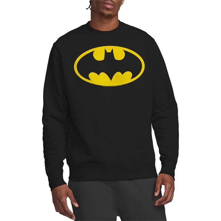 Dc Comics Men's Black Batman Logo Sweatshirt in Size XL, Sports Direct