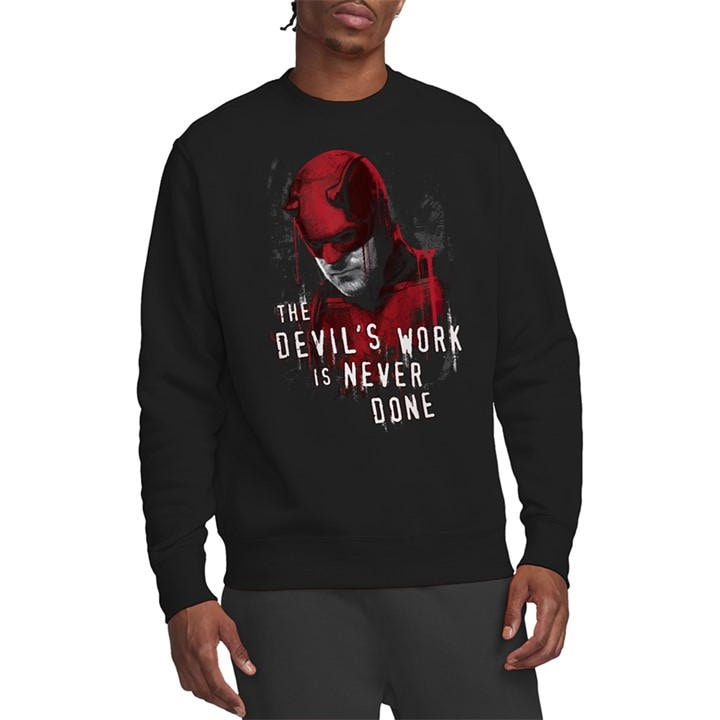 Marvel Men's Black Daredevil Born Again The Devil’s Work Is Never Don in Size L, Sports Direct