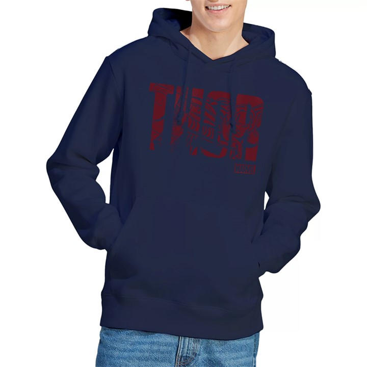 Marvel Men's Blue Thor Text Hoodie in Size M, Sports Direct
