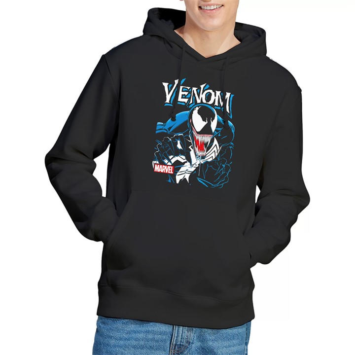 Marvel Men's Black Venom Antihero Hoodie in Size L, Sports Direct