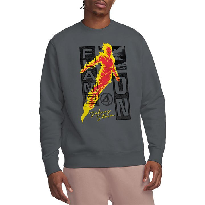 Marvel Men's Grey Fantastic Four Flame On Johnny Storm Trend Sweatsh in Size L, Sports Direct