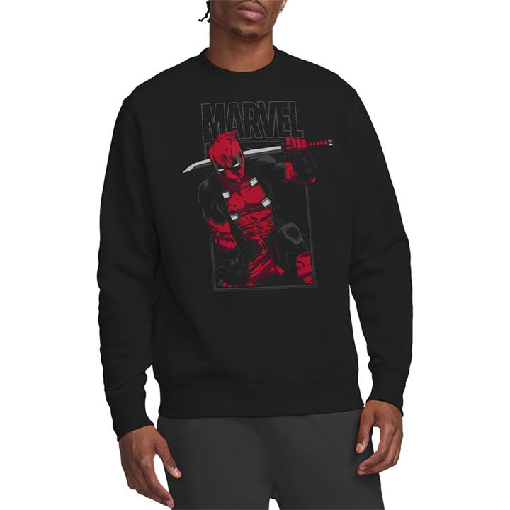 Marvel Men' Black Deadpool Sword Sweatshirt in Size S, Sports Direct