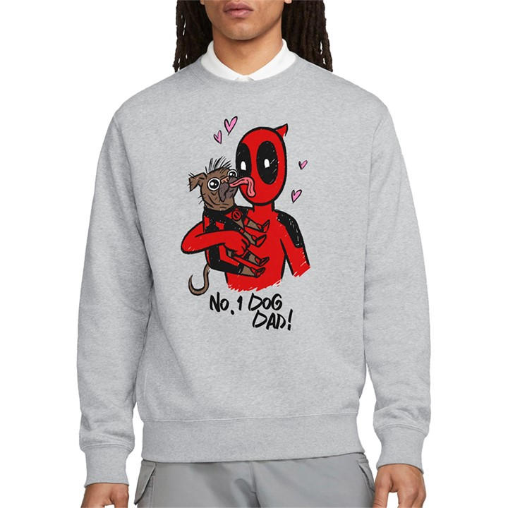Marvel Men's Grey Deadpool & Wolverine Deadpool Dogpool No.1 Dog Dad in Size M, Sports Direct