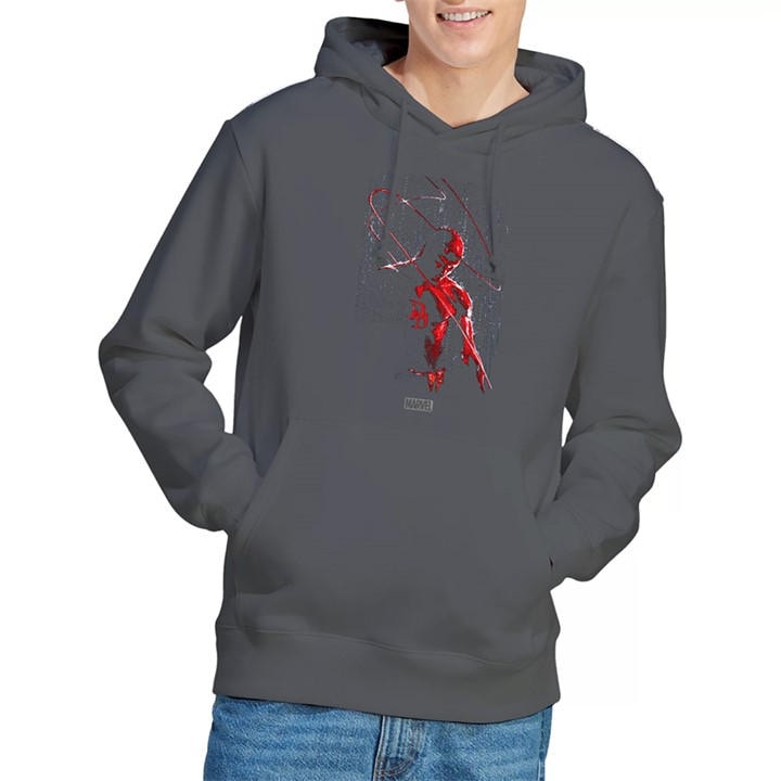 Marvel Men's Grey Daredevil Rain Hoodie in Size M, Sports Direct