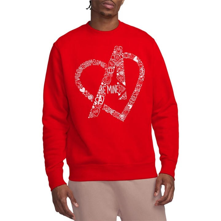 Marvel Men's Red Avengers Heart Be Mine Sweatshirt in Size 2XL, Sports Direct