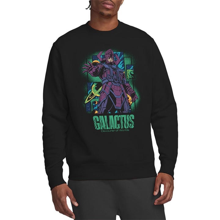 Marvel Men's Black Fantastic Four Galactus Devourer Of Worlds Sweatsh in Size L, Sports Direct