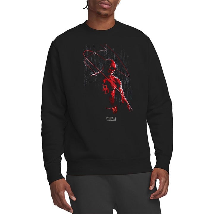 Marvel Men's Black Daredevil Rain Sweatshirt in Size M, Sports Direct