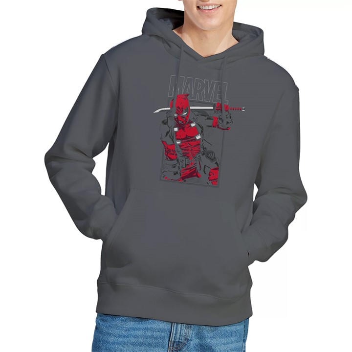 Marvel Men's Grey Deadpool Sword Hoodie in Size 2XL, Sports Direct