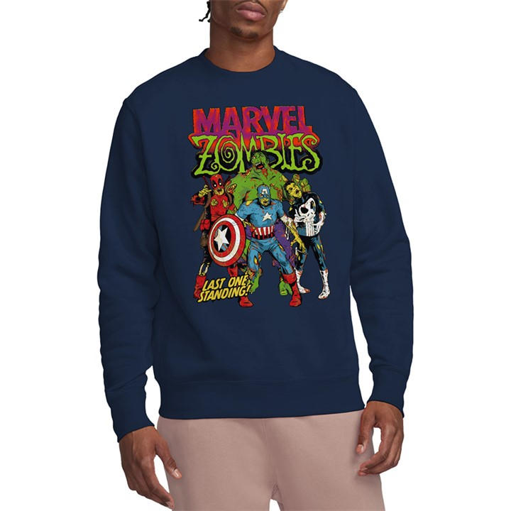 Marvel Men's Blue Zombies Last One Standing Sweatshirt Navy in Size 2XL, Sports Direct