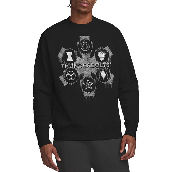 Marvel Men's Black Thunderbolts Asterisk Hero Icons Sweatshirt in Size L, Sports Direct
