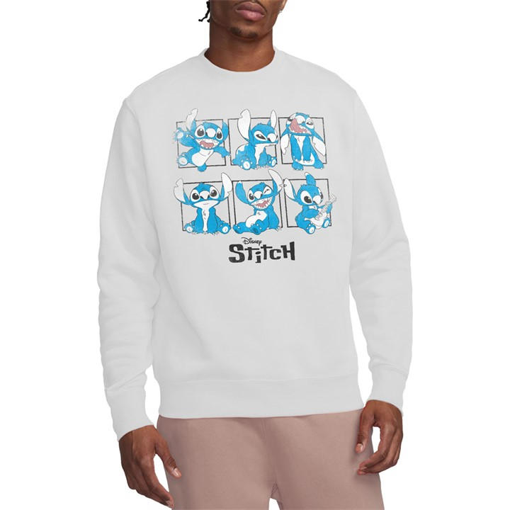 Disney Men's White Lilo And Stitch Graphic Blocks Sweatshirt in Size L, Sports Direct