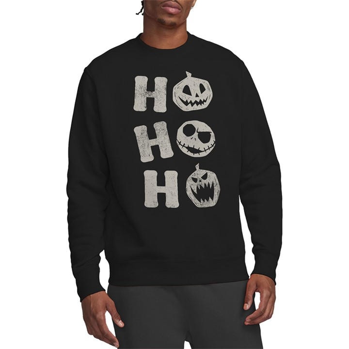 Disney Men's Black Nightmare Before Christmas Ho Ho Ho Jack Sweatshir in Size L, Sports Direct