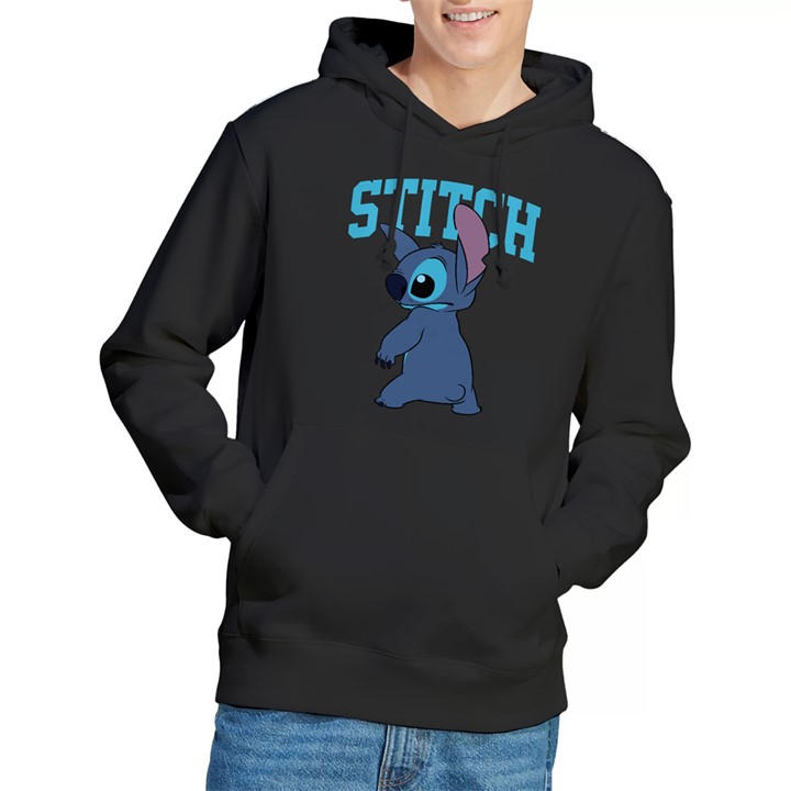 Disney Men's Black Lilo & Stitch Classic Pose Hoodie in Size XL, Sports Direct