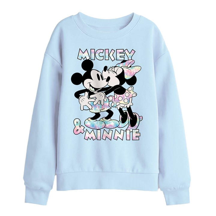 Disney Boys Blue Mickey Minnie Mouse Tie Dye Kids Sweatshirt Light, Sports Direct