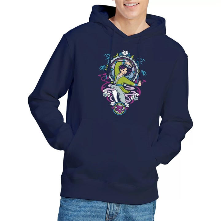 Disney Men's Blue Mulan Stained Glass Hoodie Navy in Size 2XL, Sports Direct
