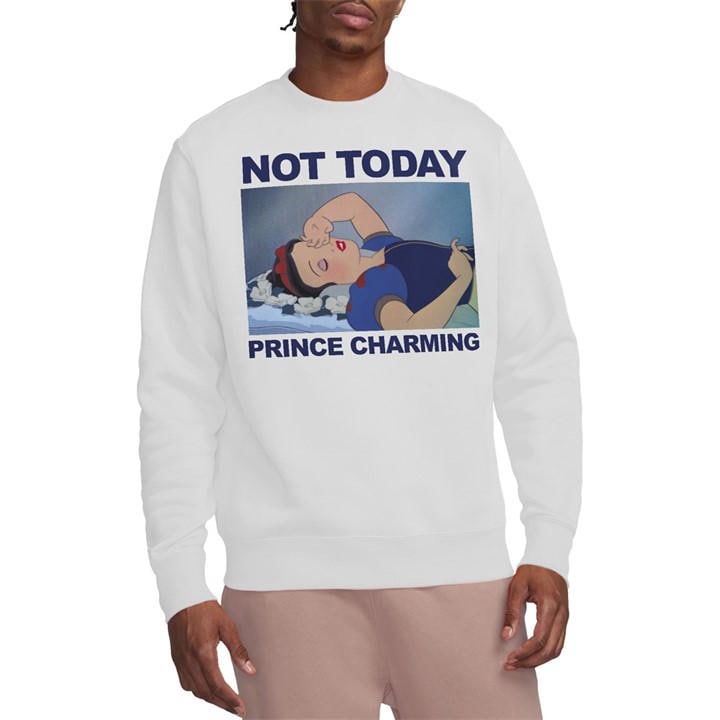 Disney Men's White Snow Not Today Sweatshirt in Size M, Sports Direct
