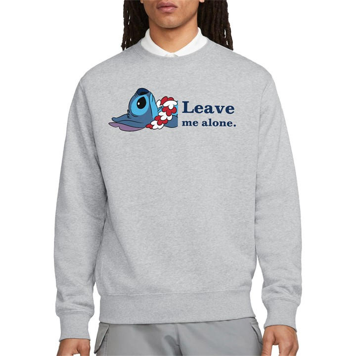 Disney Men's Grey Lilo & Stitch Leave Me Alone Sweatshirt Light in Size 2XL, Sports Direct