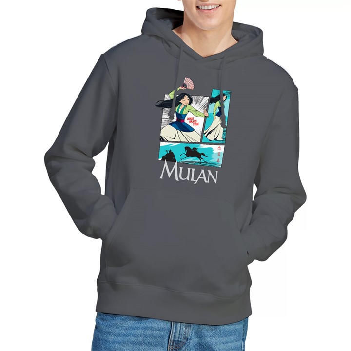 Disney Men's Grey Mulan Action Panels Hoodie Charcoal in Size 2XL, Sports Direct