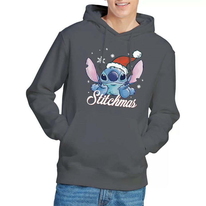 Disney Men's Grey Lilo & Stitch A Stitchmas Christmas Hoodie Charcoa in Size M, Sports Direct