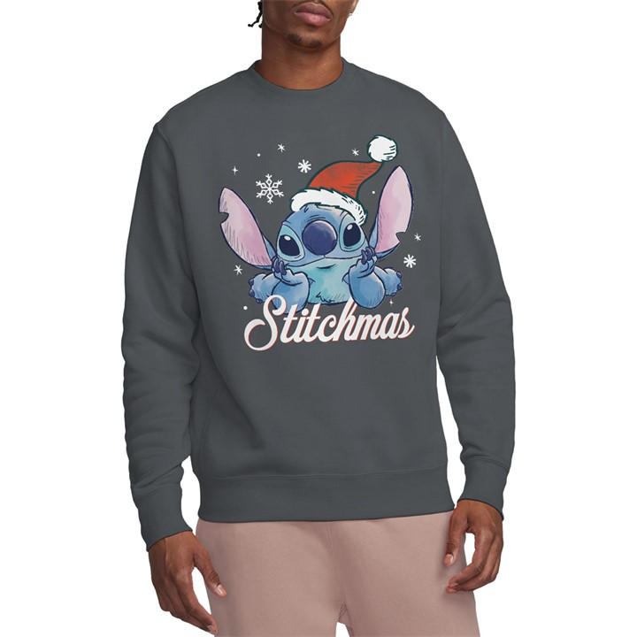 Disney Men's Grey Lilo & Stitch A Stitchmas Christmas Sweatshirt Cha in Size 2XL, Sports Direct