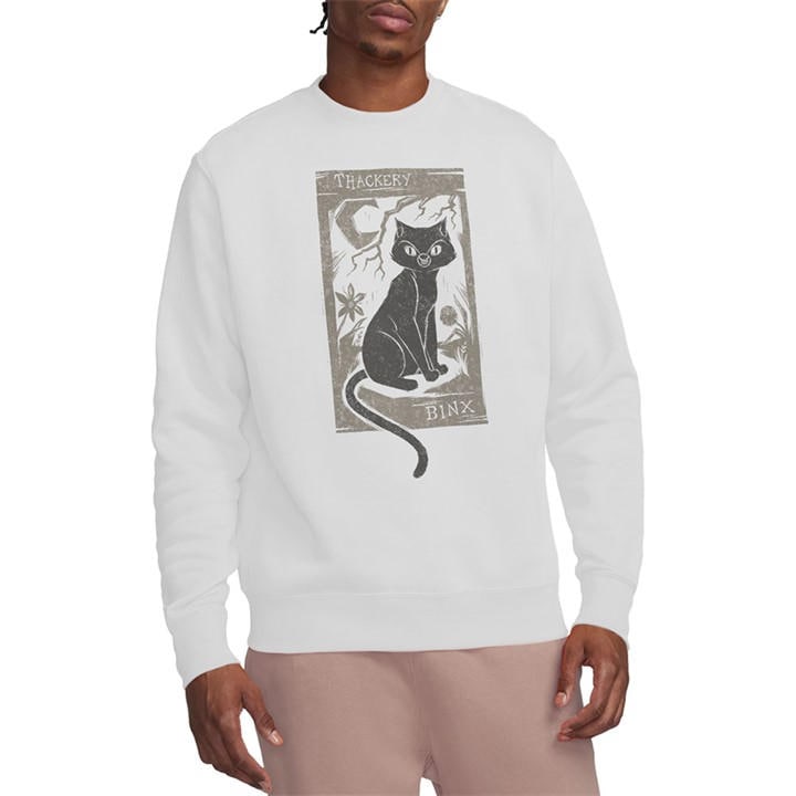 Disney Men's White Hocus Pocus Woodcut Thackery Binx Sweatshirt Whit in Size 2XL, Sports Direct