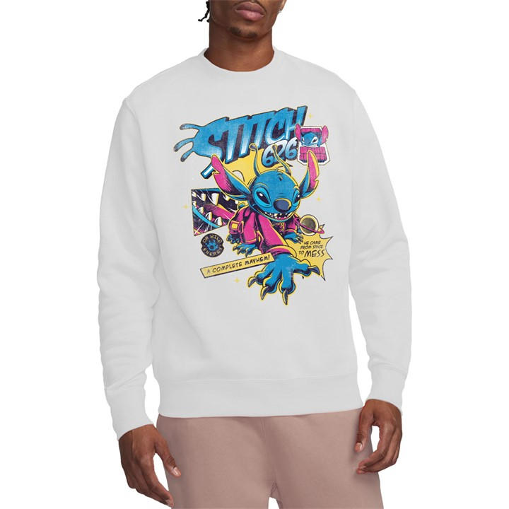 Disney Men's White Lilo And Stitch 626 Comic Sweatshirt in Size 2XL, Sports Direct