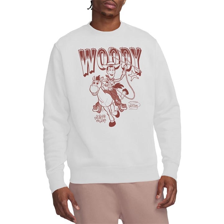 Disney Men' White Toy Story Woody Bullseye Ride Sweatshirt in Size S, Sports Direct
