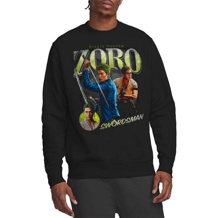 One Piece Men's Black Zoro Homage Sweatshirt in Size 2XL, Sports Direct