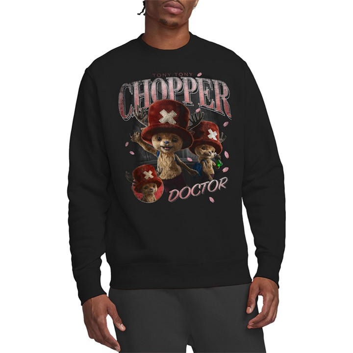 One Piece Men' Black Chopper Homage Sweatshirt in Size S, Sports Direct