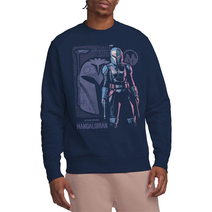 Star Wars Men' Blue The Mandalorian Hero Bokatan Kryze Sweatshirt Nav in Size S, Sports Direct