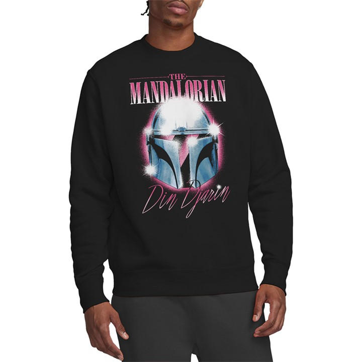 Star Wars Men's Black The Mandalorian Din Djarin 80S Helmet Sweatshirt in Size M, Sports Direct