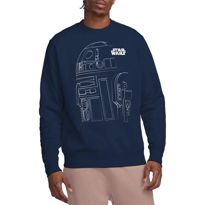 Star Wars Men's Blue R2d2 Outline Sweatshirt in Size M, Sports Direct