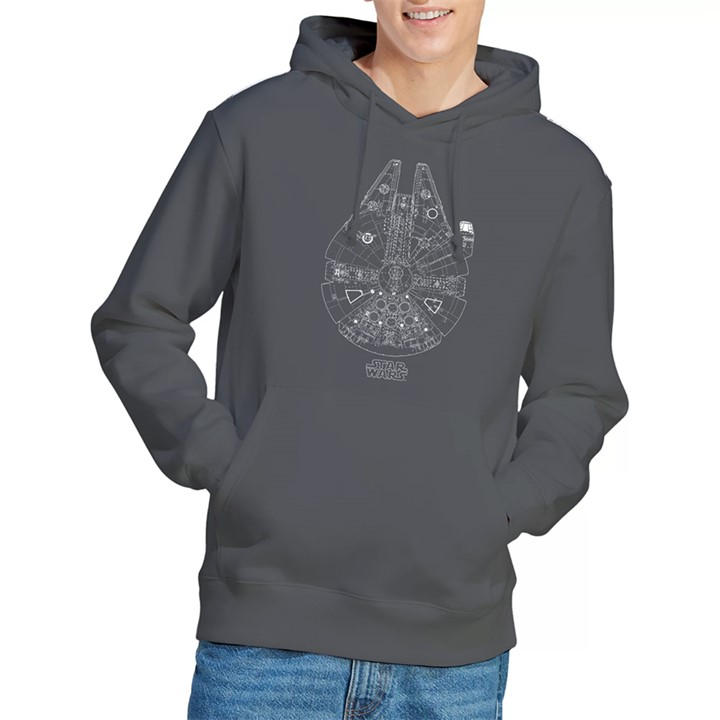 Star Wars Men's Grey Millenium Lines Hoodie in Size L, Sports Direct