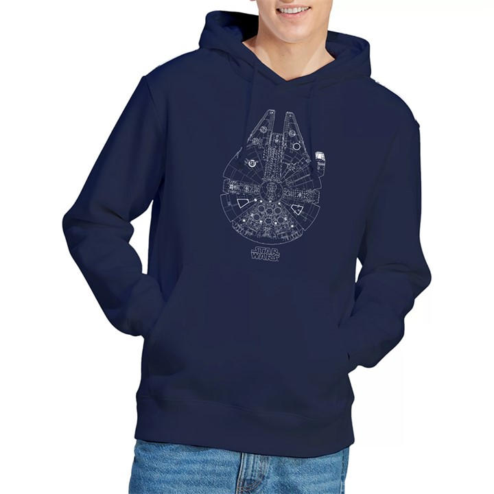 Star Wars Men's Blue Millenium Lines Hoodie in Size XL, Sports Direct