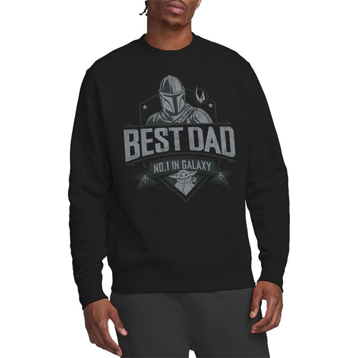 galaxy  Men's  Mandalorian Fathers Day Best Dad Sweatshirt, Football by Star Wars in Size M, Sports Direct