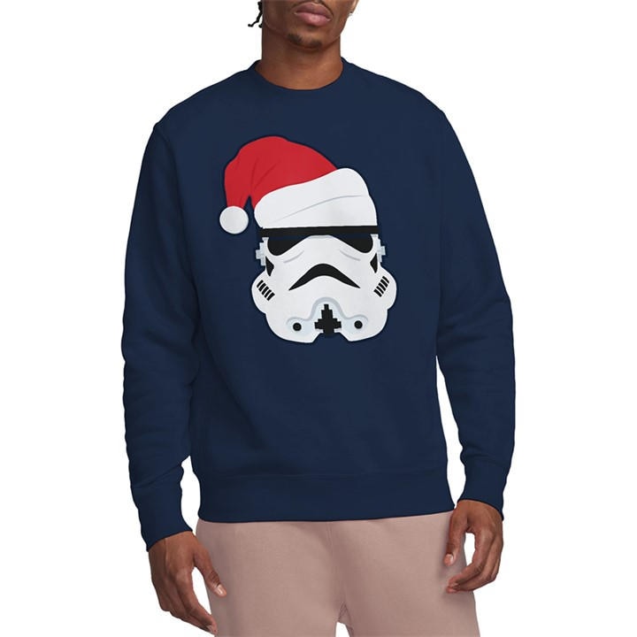 Star Wars Men's Blue Stormtrooper Christmas Santa Hat Sweatsh in Size L, Sports Direct