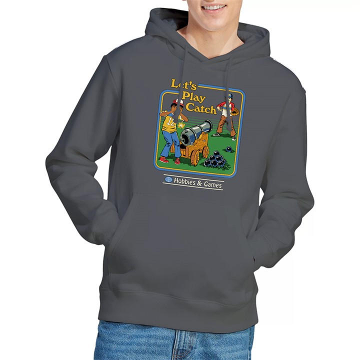 Steven Rhodes Men's Grey Lets Play Catch Hoodie Charcoal in Size XL, Sports Direct
