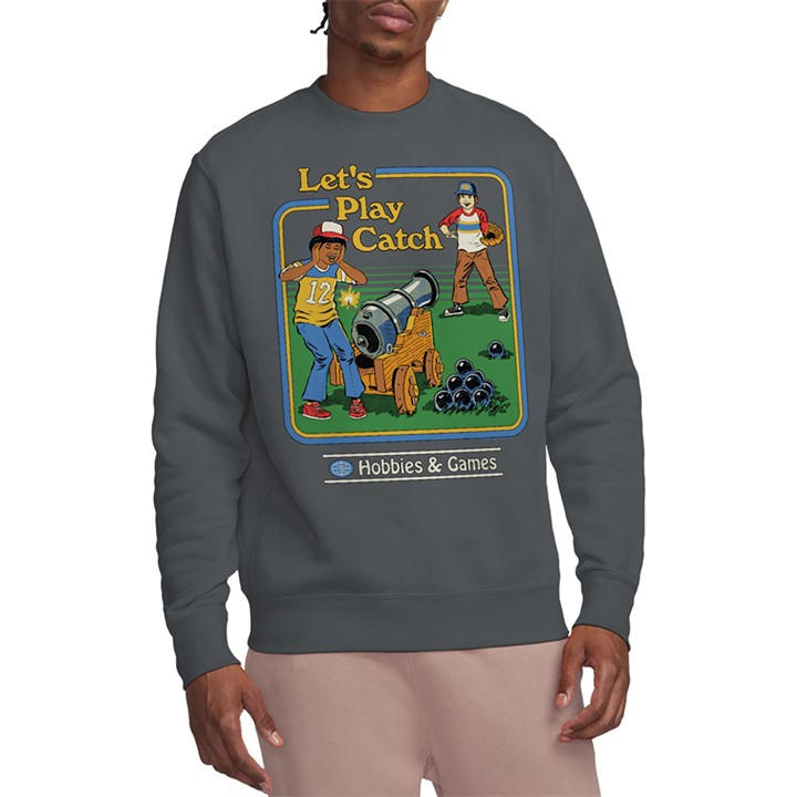 Steven Rhodes Men's Grey Lets Play Catch Sweatshirt Charcoa in Size 2XL, Sports Direct