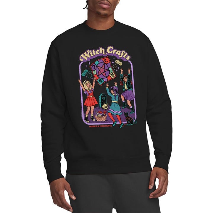 Steven Rhodes Men's Black Witch Crafts Sweatshirt in Size M, Sports Direct