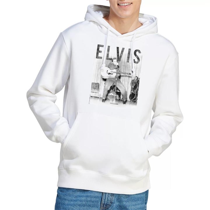Elvis Presley Men' White With The Band Hoodie in Size S, Sports Direct