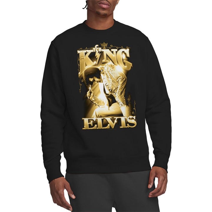 Elvis Presley Men's Black The King Sweatshirt in Size XL, Sports Direct