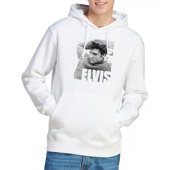 Elvis Presley Men's White Relaxing Hoodie in Size XL, Sports Direct