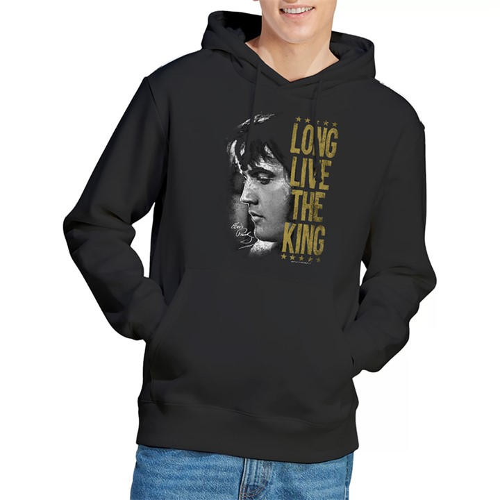 Elvis Presley Men's Black Long Live The King Hoodie in Size XL, Sports Direct